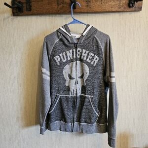 Marvel Gray Punisher Zip-Up Hoodie